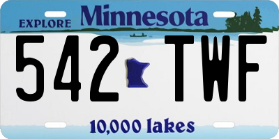 MN license plate 542TWF