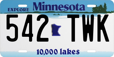 MN license plate 542TWK