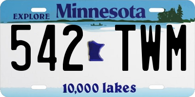 MN license plate 542TWM