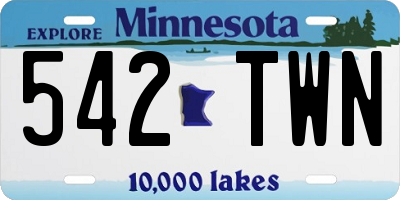 MN license plate 542TWN