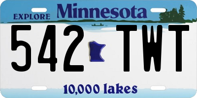 MN license plate 542TWT