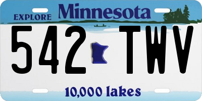 MN license plate 542TWV