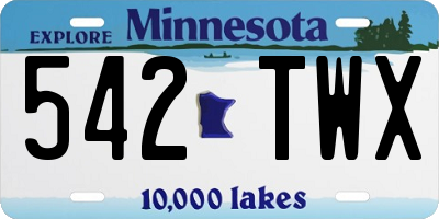 MN license plate 542TWX