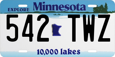 MN license plate 542TWZ