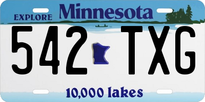 MN license plate 542TXG