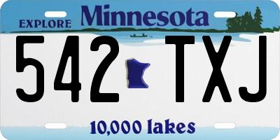 MN license plate 542TXJ