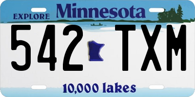 MN license plate 542TXM