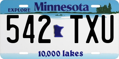 MN license plate 542TXU