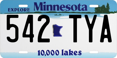 MN license plate 542TYA