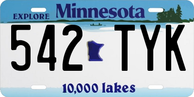 MN license plate 542TYK