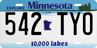 MN license plate 542TYO