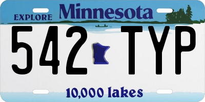 MN license plate 542TYP