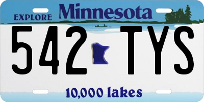 MN license plate 542TYS