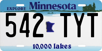 MN license plate 542TYT