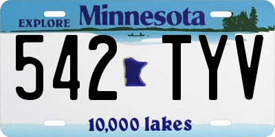 MN license plate 542TYV