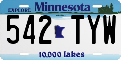 MN license plate 542TYW