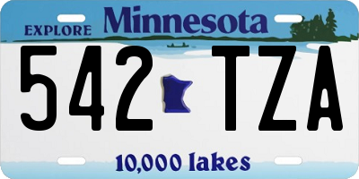 MN license plate 542TZA