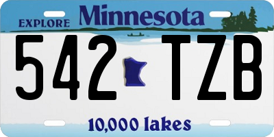 MN license plate 542TZB