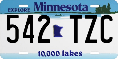 MN license plate 542TZC