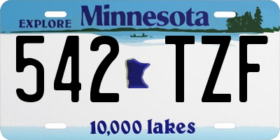 MN license plate 542TZF