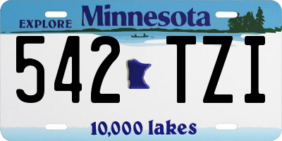 MN license plate 542TZI