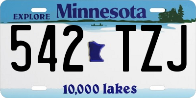 MN license plate 542TZJ