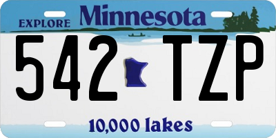 MN license plate 542TZP
