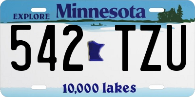 MN license plate 542TZU