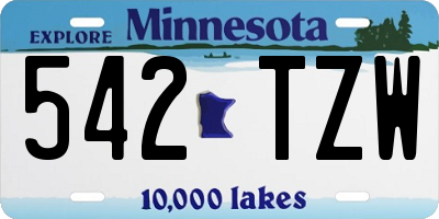 MN license plate 542TZW