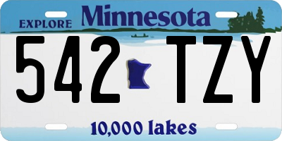 MN license plate 542TZY