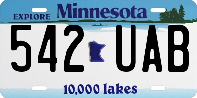 MN license plate 542UAB