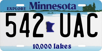 MN license plate 542UAC