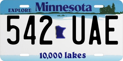 MN license plate 542UAE