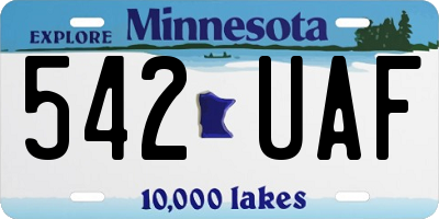 MN license plate 542UAF