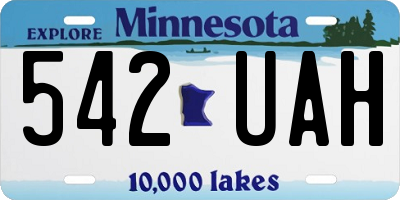 MN license plate 542UAH