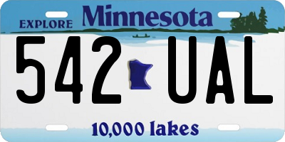 MN license plate 542UAL