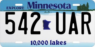 MN license plate 542UAR