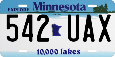 MN license plate 542UAX