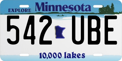 MN license plate 542UBE