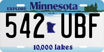 MN license plate 542UBF