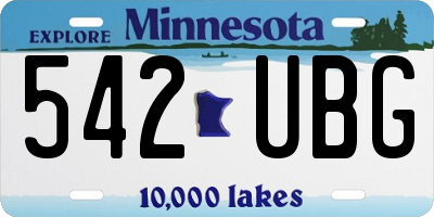 MN license plate 542UBG
