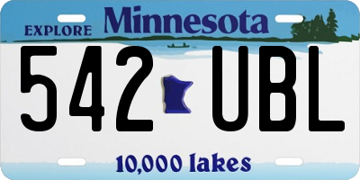 MN license plate 542UBL