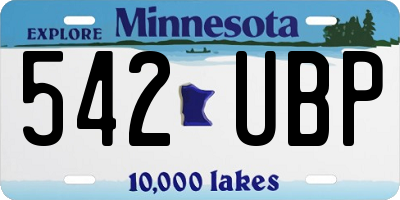 MN license plate 542UBP