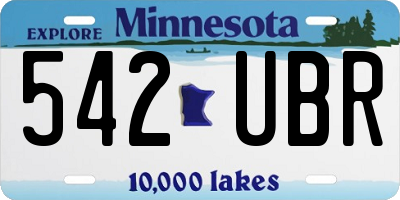 MN license plate 542UBR