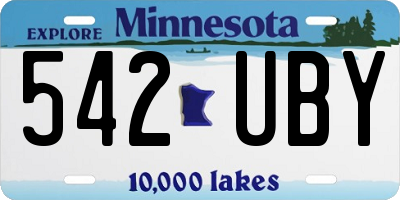 MN license plate 542UBY