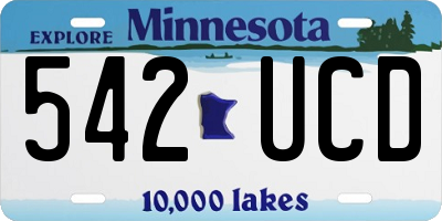 MN license plate 542UCD