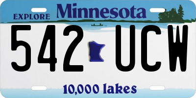 MN license plate 542UCW