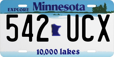 MN license plate 542UCX