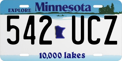 MN license plate 542UCZ