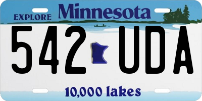 MN license plate 542UDA